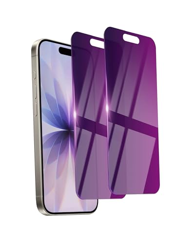 2 Pack Privacy Screen Protector for iPhone 17 Tempered Glass 6.3'' Private Saver Anti-Spy Eye Protection Anti-Scratch Full Coverage No Bubble