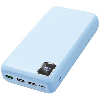 50000mAh Portable Charger Power Bank, PD 30W Fast Charging - color: Blue
