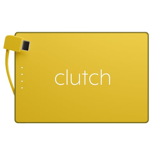 Clutch - Pro USB-C Portable Charger - Compatible with iPhone 15, 16, 17 & Android Devices - Power Bank Magnetic Battery - TSA Travel Approved - USB Rechargeable - Built-in Cable - 5000 mAh - 3.7oz - color: Yellow
