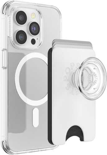 PopSockets Phone Wallet for MagSafe with Grip- White Clear - color: White Clear, style: MagSafe