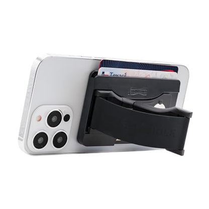 LOVEHANDLE Wallet for MagSafe + Kickstand - Black on Black - color: Black