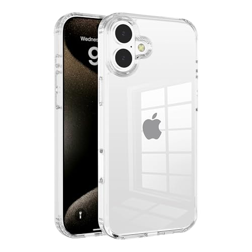 Ultra-Clear Hybrid Case Shockproof & Anti-Yellowing Phone Case | TPU + Acrylic Dual Protection | Slim Fit & Scratch-Resistant Design for iPhone 16 Plus - size: iphone 16 plus