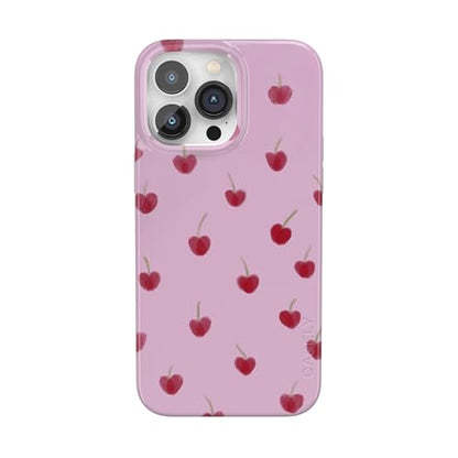 Casely iPhone 14 Pro Case | Very Cherry | Painted Cherries | Compatible with MagSafe | Classic Ultra Slim Design - color: Very Cherry | Painted Cherries, size: iPhone 14 Pro