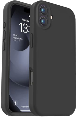 Vooii Compatible with iPhone 16 Plus Case, Liquid Silicone Upgrade [Camera Protection] [Soft Anti-Scratch Microfiber Lining] Shockproof Phone Case for iPhone 16 Plus 6.7 inch - Black - color: Black, size: iPhone 16 Plus