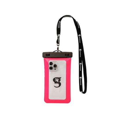 geckobrands Large Phone Dry Bag – IPX8 Waterproof with Lanyard for Submersion Protection – Fits Most iPhone and Samsung Galaxy Models Neon Pink - color: Neon Pink