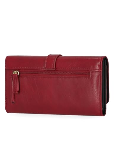 Mundi File Master Womens RFID Blocking Wallet Clutch Organizer With Change Pocket - color: Red II, size: One Size