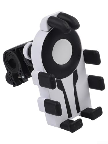 FABULETTA Shockproof Bike Phone Mount with Air Cushion Vibration Dampener, Eight Claw Anti Shake Grip, 360 Degree Rotating Phone Stand for Motorcycle Handlebar(Black White) - color: Black White