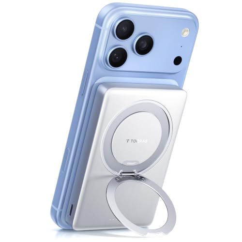 TORRAS Ostand MiniMag 10000mAh Magnetic Power Bank with Stand for iPhone 18 - color: White