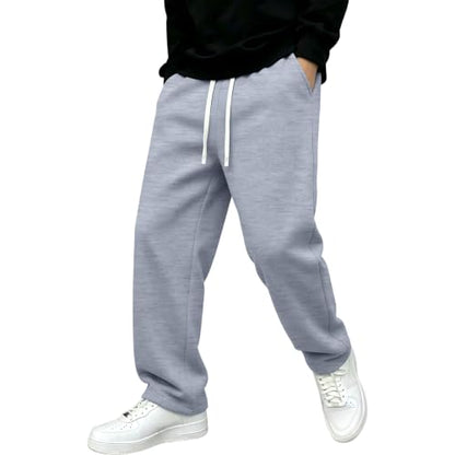Baggy Sweat Pants for Mens Drawstring Lightweight Sweatpants with Pockets - color: Z003- Light Gray, size: X-Large