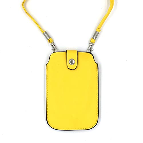 Tapp Collections Leather Neck Pouch for Phone (Style 2) - Yellow - color: Yellow