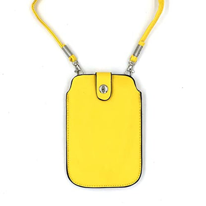 Tapp Collections Leather Neck Pouch for Phone (Style 2) - Yellow - color: Yellow