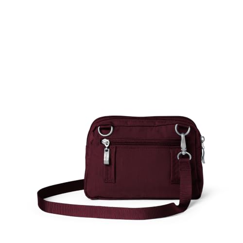 Baggallini Triple Zip with Front Wallet/Trifecta RFID Wallet Crossbody - color: Jam