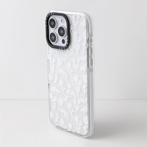 Dumkery Cute White Flowers Case Compatible with iPhone 15 Pro Max Clear Case, Floral Aesthetic Pattern, Soft TPU Shockproof Slim Cases Cover for Girls Women - size: iPhone 15 Pro Max