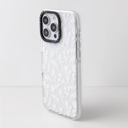 Dumkery Cute White Flowers Case Compatible with iPhone 15 Pro Max Clear Case, Floral Aesthetic Pattern, Soft TPU Shockproof Slim Cases Cover for Girls Women - size: iPhone 15 Pro Max