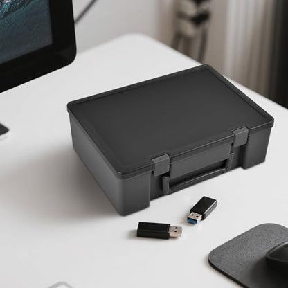 FULLCASE USB Flash Drive Case,104-Slot Thumb Drive Storage Organizer Black - color: Black