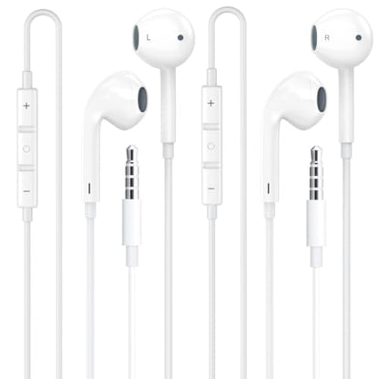 Wired Earbuds in-Ear Headphones with 3.5mm Plug [Apple MFi Certified] - color: Off-white