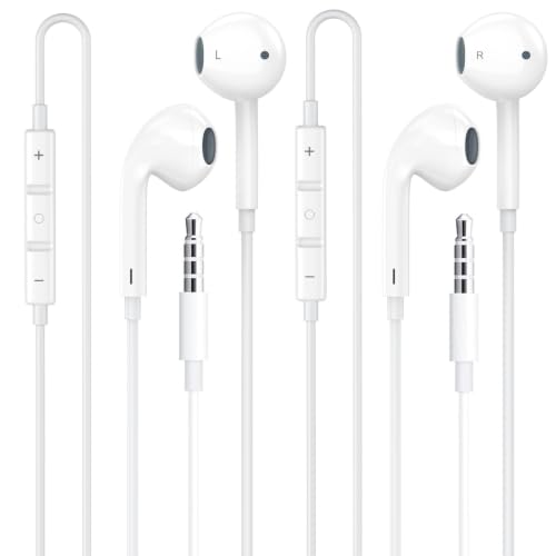 Wired Earbuds in-Ear Headphones with 3.5mm Plug [Apple MFi Certified] - color: Off-white
