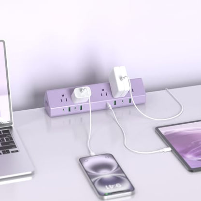 Jgstkcity Desk Clamp Power Strip USB C 45W,8 USB,10FT,Pink - color: Purple, size: 10 FT