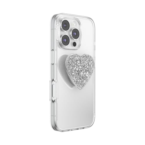 PopSockets Adhesive Phone Grip, Holder- Silver Sizzle - color: Confetti Foil Silver Adhesive, style: Adhesive