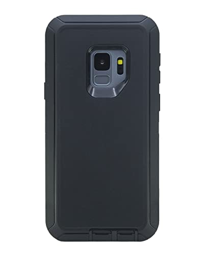 Case for Galaxy S9 (5.8") Heavy Duty Full Body Military Grade Drop Protection Carrying Cover Holder | Holster for Men Belt with Clip Stand – Black/Black