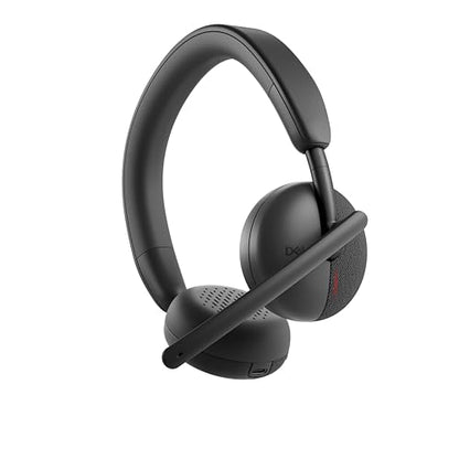 Dell WL3024 Wireless Headset - Leatherette Headband, Built-in AI-Based Noise Cancellation Microphone, Boom mic - Black