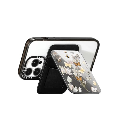 CASETiFY Snappy Card Holder Stand Compatible with Magsafe - BUTTERFLY SUNDAY - Silver Mirror - color: BUTTERFLY SUNDAY