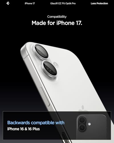 Spigen Camera Lens Protector for iPhone 17 (16 Plus/16) - Silver - color: Silver