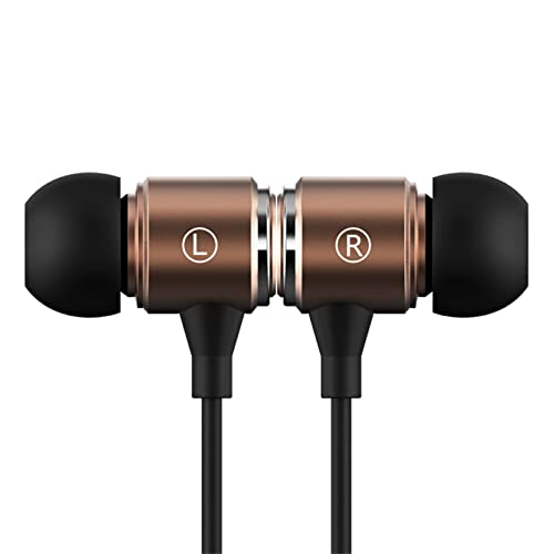 Long Cord Wired Earbuds Without Mic for TV Watching - size: 6.5FT Brown with Microphone