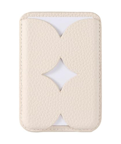 Luner - Leather Magnetic Card Wallet Compatible with Magsafe - for iPhone 17, 16, 15, 14, 13, 12 series - Holds 2 cards - Made of Vegan Leather - Cream - color: Cream, style: Classic