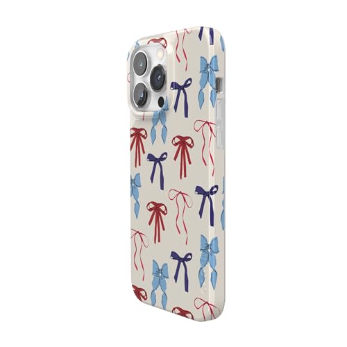 Casely iPhone 14 Pro Case | American Girlie | Red White & Blue Bows | Compatible with MagSafe | Classic Ultra Thin Design - color: American Girlie | Red White & Blue Bows, size: Iphone 14 Pro