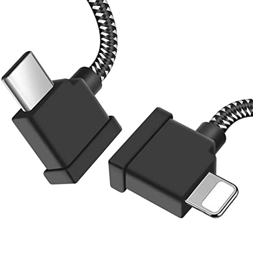 0.5FT USB C to IOS Remote Controller Cable for DJI Mini 4 Pro, DJI Mavic 3, Mini 2, mini 3 Pro, Air 2S, Mavic Air 2, DjI RC-N1/RC 2, DJi Drone to Phone/Tablet Cable 90 Degree OTG data Cord Accessories - size: 0.5FT(6in), style: USB C to IOS