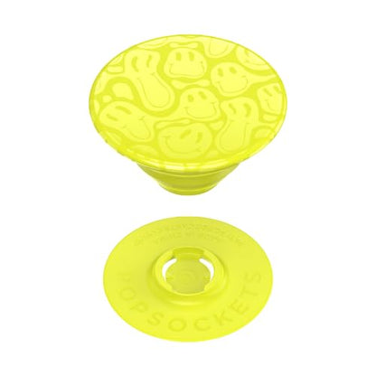 PopSockets Adhesive Phone Grip, Holder- Neon Jolt Smiley - color: Yellow Smiley, style: Adhesive
