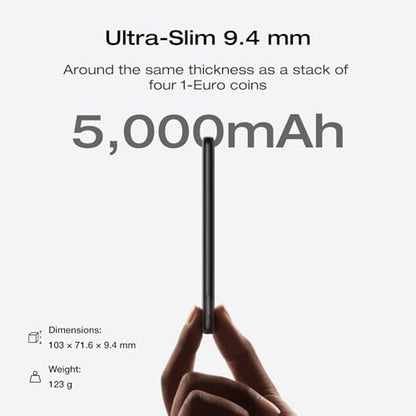 EF ECOFLOW Rapid Magnetic Portable Charger, Ultra-Slim 5,000mAh Wireless Charging Power Bank, Magsafe-Compatible Battery Pack for iPhone 16/15/14/13/12 Series - color: Black