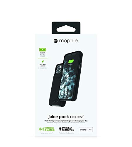 mophie Juice Pack Access - Ultra-Slim Wireless Charging Battery Case - Made for Apple iPhone 11 Pro - Black