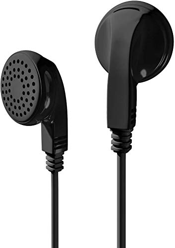 Maeline Bulk Earphones with 3.5 mm Headphone Plug - 200 Pack Wholesale Bundle - Black - color: Black, size: 200 Pack