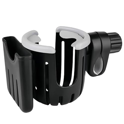2-in-1 Water Bottle & Phone Holder for Bike - Stroller Cup Holder (Grey) - color: Grey (upgrade)