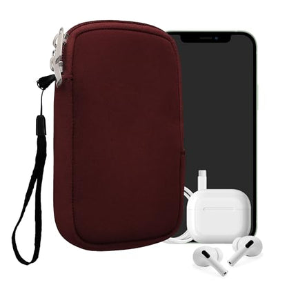 kwmobile Universal Phone Pouch Size M - 5.5" - Neoprene Smartphone Pouch with Zip - Water-Repellent Mobile Phone Case - Sleeve in Berry - color: berry, size: M - 5.5"