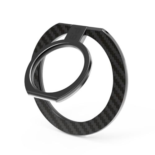 PureGear Magnetic Phone Ring Grip, for MagSafe Kickstand Holder - color: Carbon Fiber