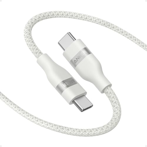 Anker Nano USB C to USB C Cable, 240W Fast Charging Cable (White, 6ft) - color: White, size: 6ft