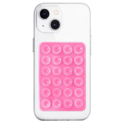Anteel Silicone Suction Phone Case Mount, Non Slip Sticky Phone Grip for Cellphone, Silicon Adhesive Suction Cup Phone Mount, Strong Grip Holder for Selfies and Videos (Pink) - color: Pink