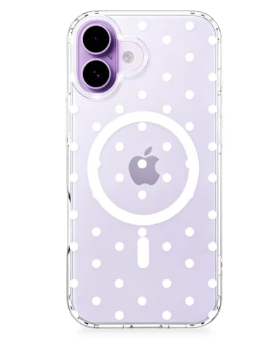 Feams for iPhone 17 Case [Compatible with Magsafe] Slim Shockproof Protective Clear Phone Cover for iPhone 17 6.3" Women Girls, White Polka Dot - color: White Polka Dot, size: for iPhone 17 (6.3 Inch)