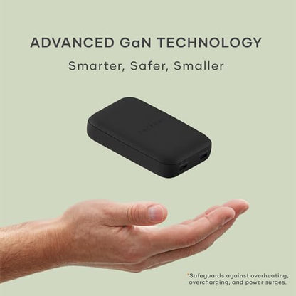 Satechi OntheGo 67W GaN Wall Charger, PD 3.0 + PPS, Dual USB-C Ports, Black - color: Black