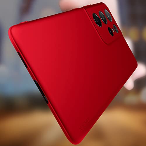 X-level for Samsung Galaxy S21 Ultra Case Slim Fit Soft TPU Super Ultra-Thin [Guardian Series] S21 Ultra Phone Back Cover Light Protective Matte Finish Coating Cases Compatible Galaxy S21 Ultra - color: Red(Camera Updated)