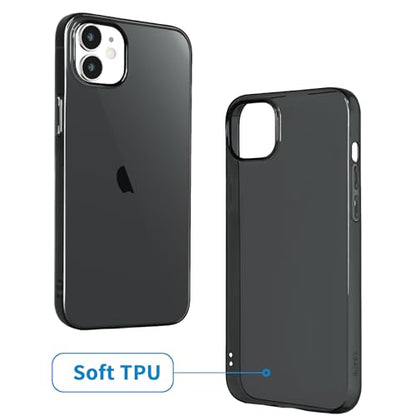 JJGoo Compatible with iPhone 12 Case & 12 Pro Case Clear Soft Transparent Shockproof Protective Slim Thin Bumper Phone Cover for 12 and 12 Pro - 6.1 inch, Clear Black - color: Black