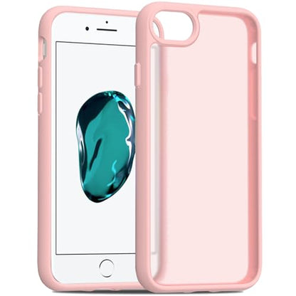 TENOC Phone Case Compatible with iPhone SE (2nd 2020 and 3rd 2022 Generation) & iPhone 7 & iPhone 8, Pink Case Translucent Protective Bumper Matte Hard Back Cover for 4.7 Inch - color: Pink, size: iPhone 7/8/SE