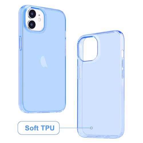 JJGoo Compatible with iPhone 12 Case & iPhone 12 Pro Case Clear Soft Transparent Shockproof Protective Slim Thin Bumper Phone Cover for 12 and 12 Pro - 6.1 inch, Dark Blue - color: Dark Blue