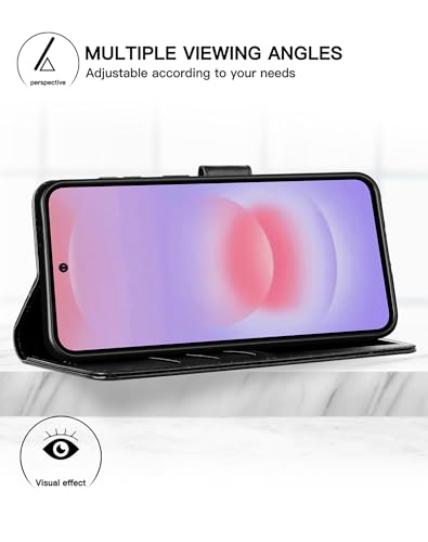 Feitenn for Samsung Galaxy A37 5G (6.7") Case Wallet 2026 with 4 Card Holders Kickstand, PU Flip Leather Magnetic Closure Folio Shockproof Protective Cover, Black - color: Black, size: Samsung Galaxy A37 5G