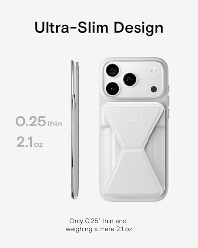 MOFT MagSafe Wallet Stand with Apple Find My, Ultra-Slim Trackable Strong Magnetic Phone Card Holder, 3-in-1 Multi-Angle Adjustable Phone Stand for iPhone 18/17/16/15/14/13 Series, Misty Cove - color: Misty Cove