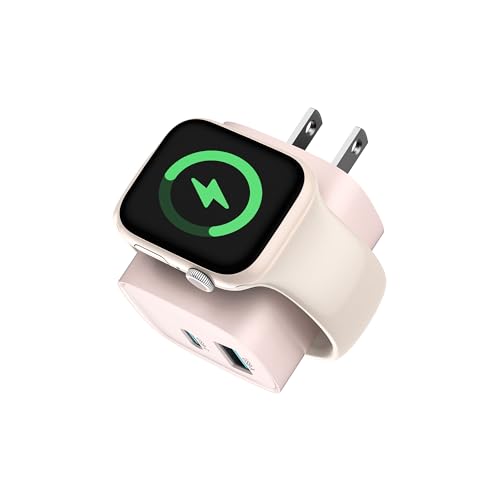 TESSAN Charging Blocks for Apple Watch Charger, USB C Charger Block 3-in-1 - color: Pink