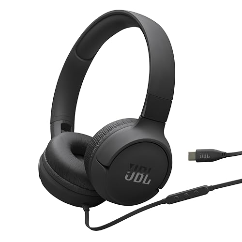 JBL Tune 520C USB-C - Wired On-Ear Headphones - Black - color: Black
